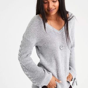 Stitch Sleeve AE V-Neck Sweater